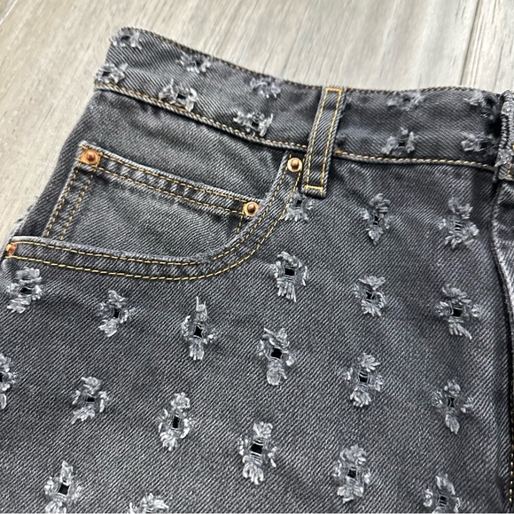 Isabel Marant Celsa Shorts Grey high waist distressed FR 36=US 26 - Picture 2 of 8